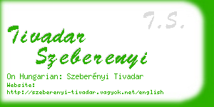 tivadar szeberenyi business card