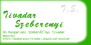 tivadar szeberenyi business card